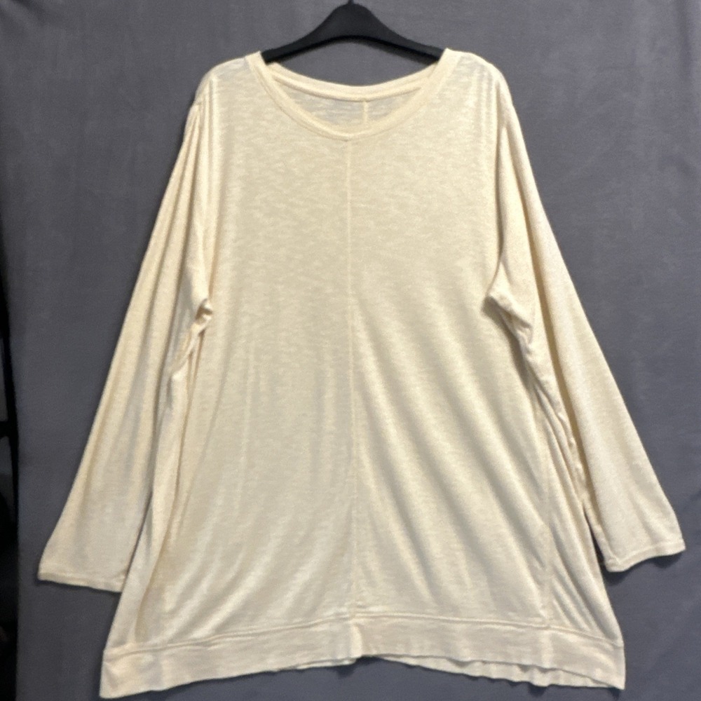 J. Jill Pima Elliptical Tunic Top Slub Cottton Womens XL Butter Yellow Stretchy